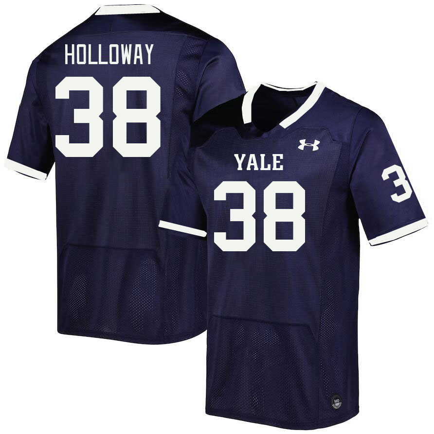 Men-Youth #38 Du'Shaunte Holloway Yale Bulldogs 2023 College Football Jerseys Stitched-Blue